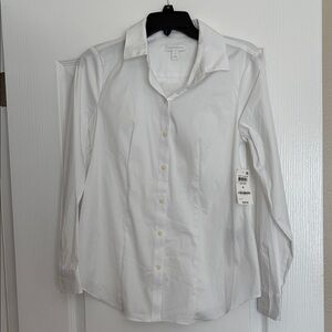 New-Charter Club White Button-Up Blouse